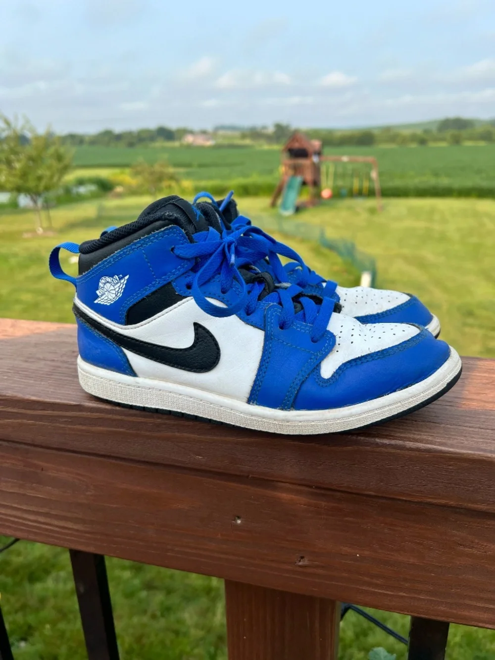 Air Jordan 1 Mid - Game Royal Blue/Black/White - Youth Size 3Y
